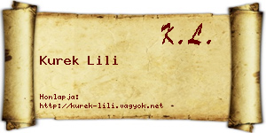 Kurek Lili névjegykártya